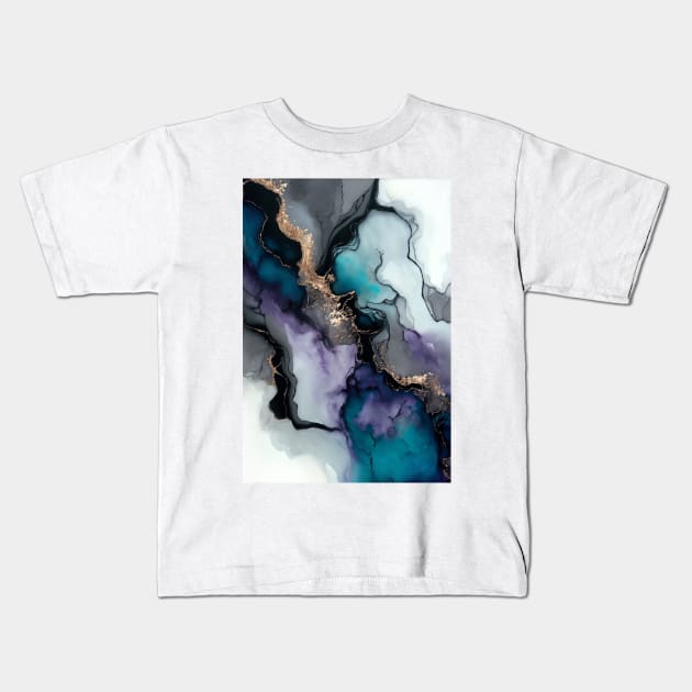 Lucid Dream - Abstract Alcohol Ink Resin Art Kids T-Shirt by inkvestor